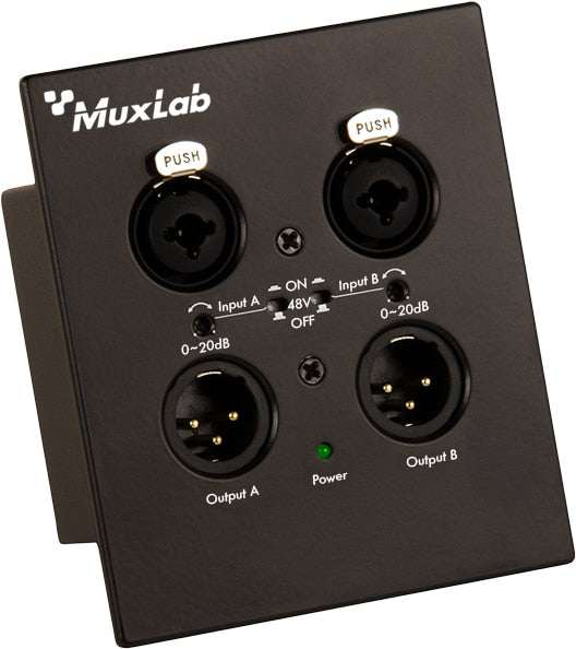 Muxlab 500558 - Dante 2-Channel XLR Wall-Plate