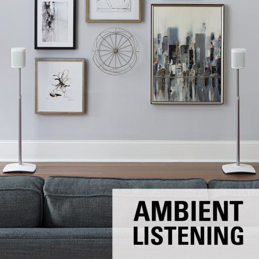 Sanus height adjustable speaker stands for Sonos ambient listening